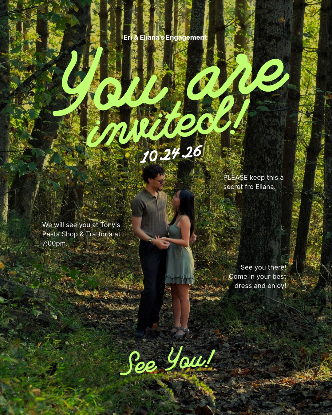 The original engagement party invitation artwork